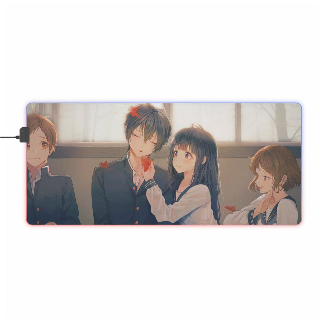 Hyouka Eru Chitanda, Satoshi Fukube, Mayaka Ibara RGB LED Mouse Pad (Desk Mat)
