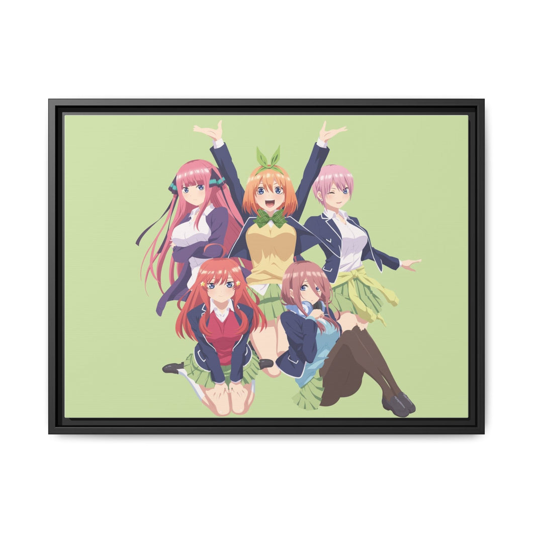 The Quintessential Quintuplets Miku Nakano, Itsuki Nakano, Nino Nakano, Yotsuba Nakano, Ichika Nakano Canvas Framed Art Print