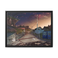 Crazy Noisy Bizarre Town Canvas Framed Art Print