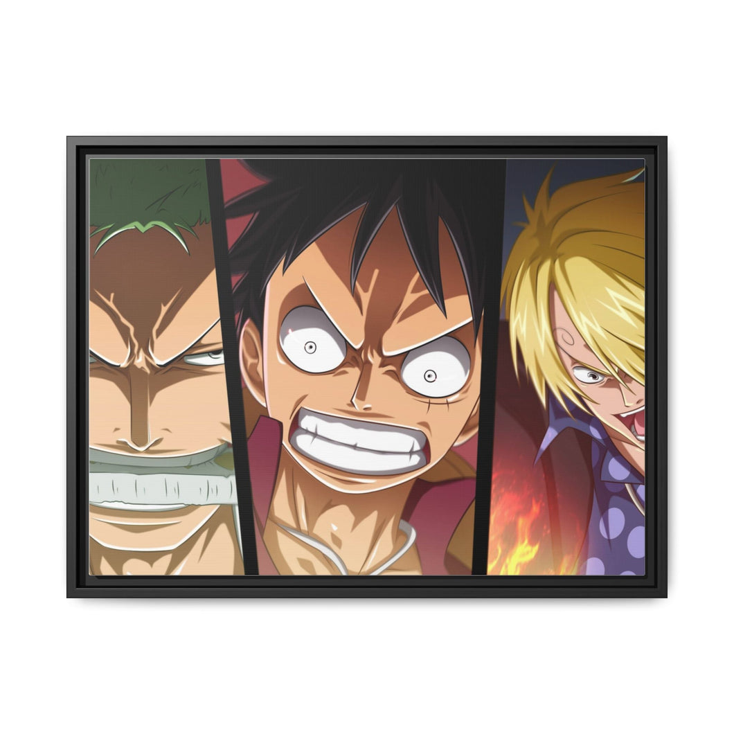 Zoro,Luffy and Sanji Canvas Framed Art Print