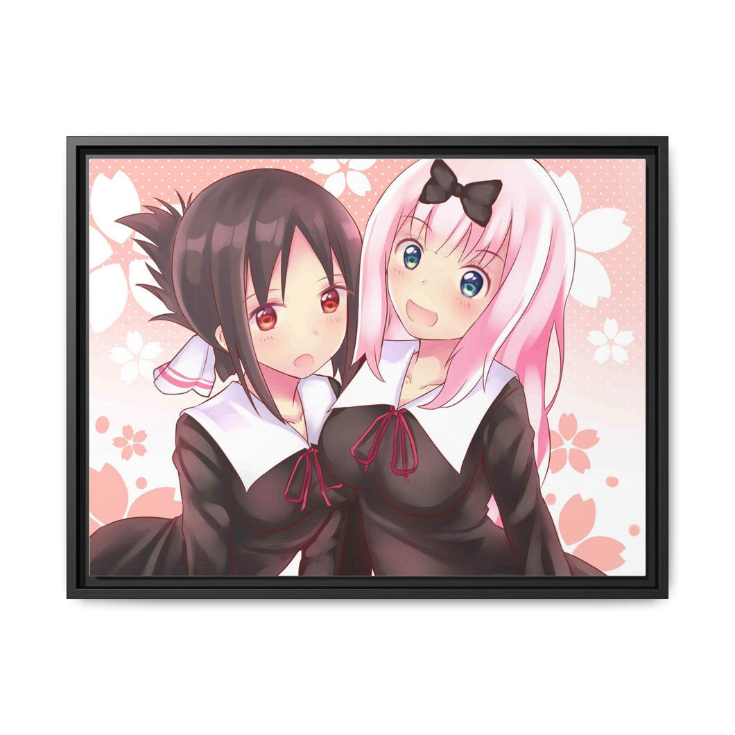 Kaguya and Chika Canvas Framed Art Print