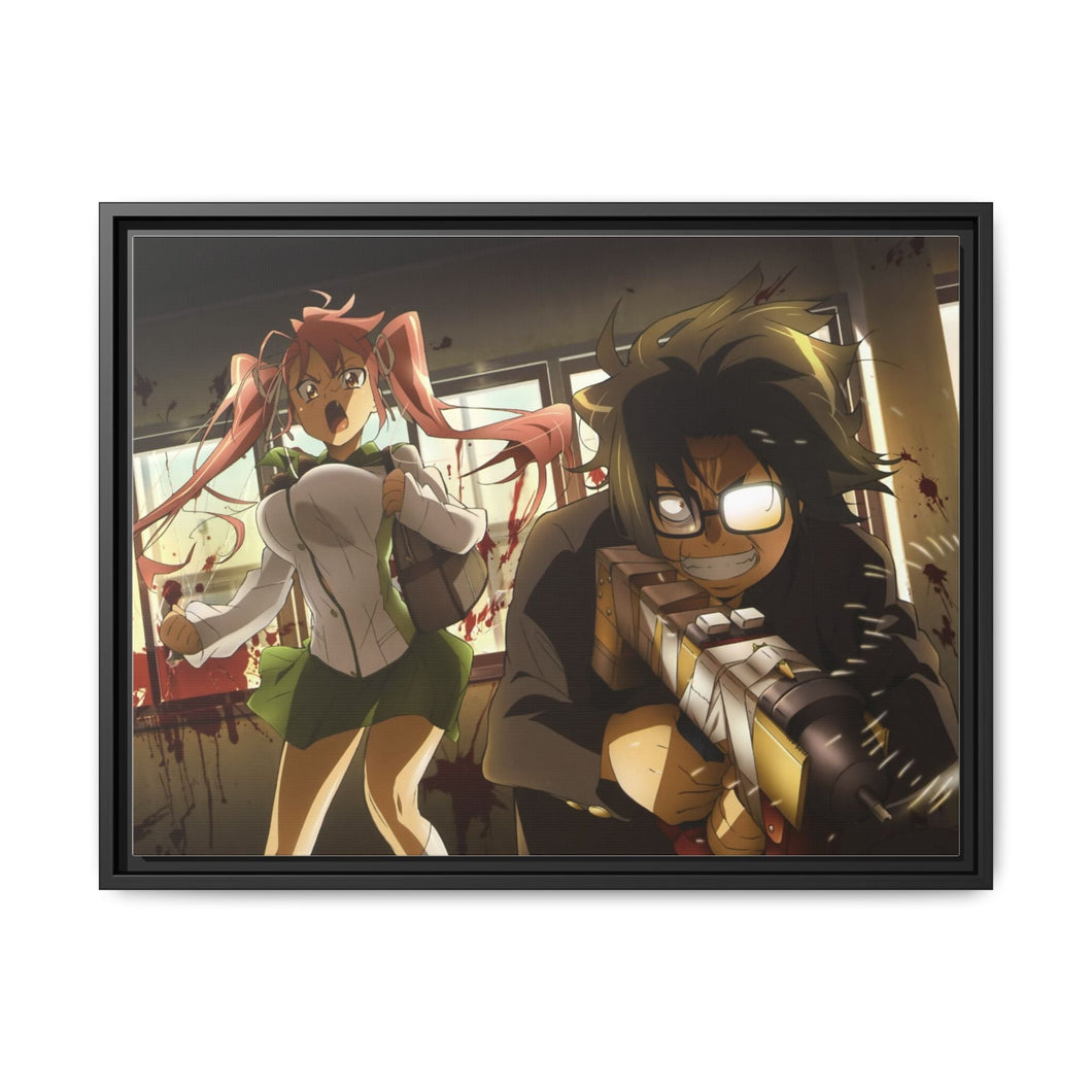 Takagi and Kôta Canvas Framed Art Print