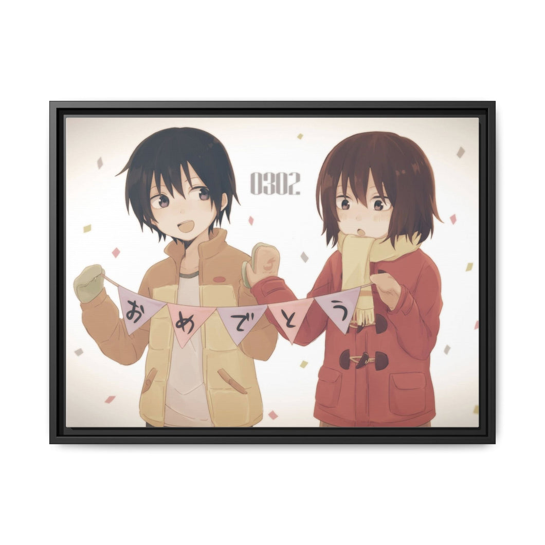 Anime ERASED Canvas Framed Art Print