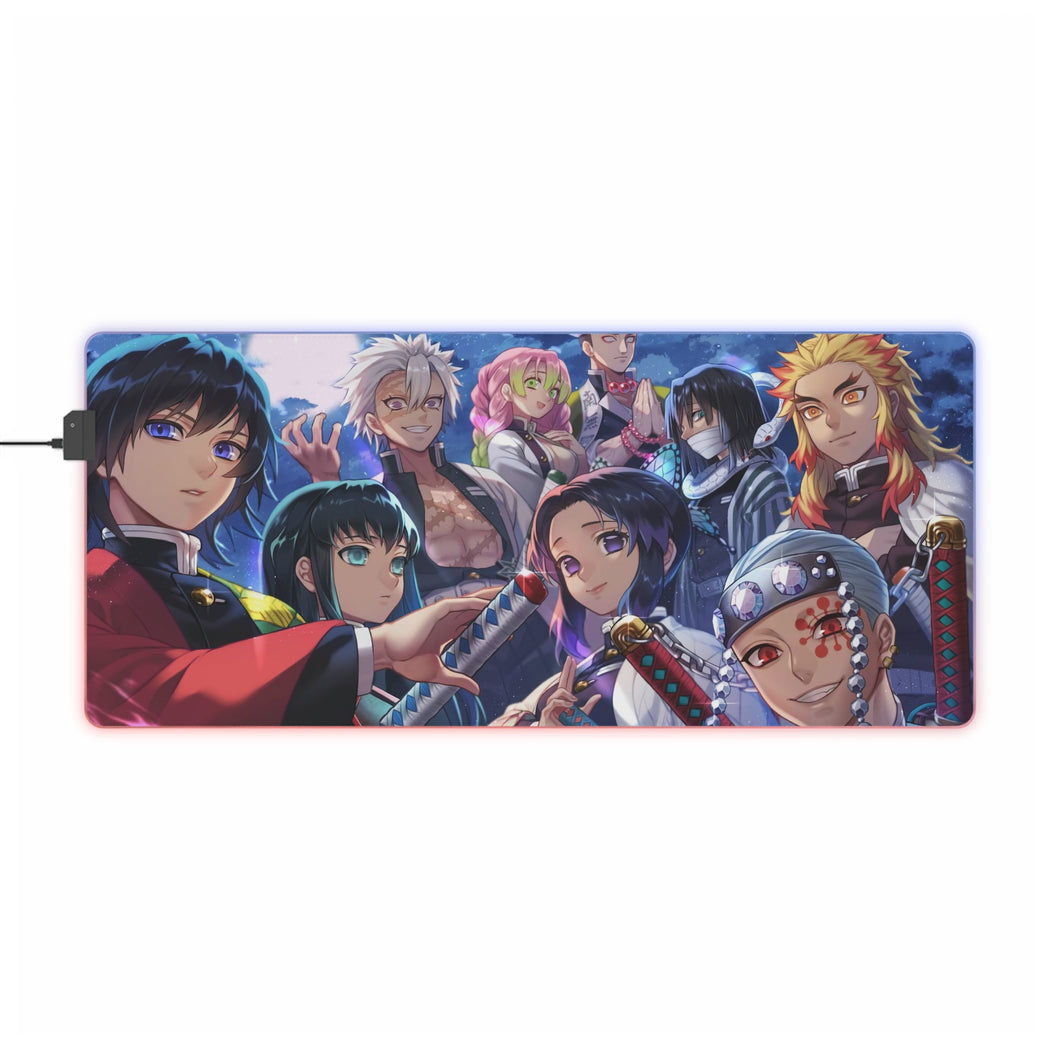 Tengen Uzui Muichiro Tokito Obanai Iguro and Shinobu Kochou RGB LED Mouse Pad (Desk Mat)