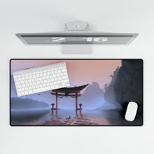 Load image into Gallery viewer, Black Cat Sitting in Front of a Japanese Shrine Mouse Pad (Desk Mat)
