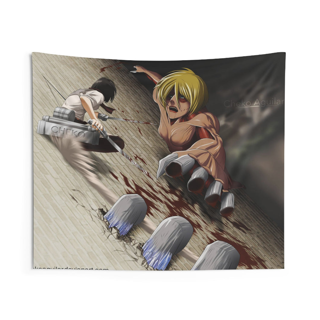 Mikasa VS Female Titan Indoor Wall Tapestry