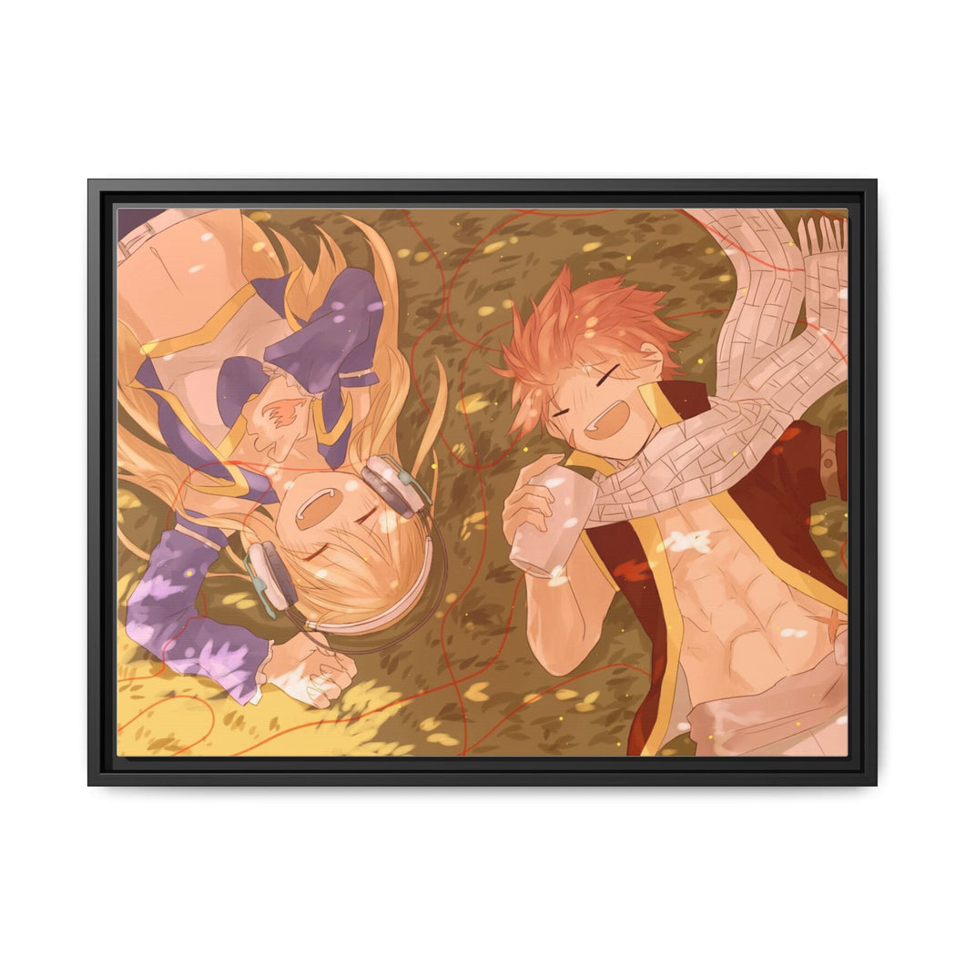 Fairy Tail Natsu Dragneel, Lucy Heartfilia Canvas Framed Art Print