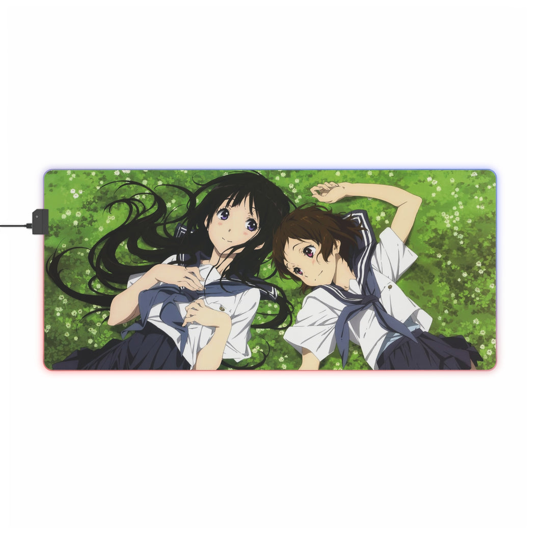 Eru Chitanda  Mayaka Ibara in the garden RGB LED Mouse Pad (Desk Mat)