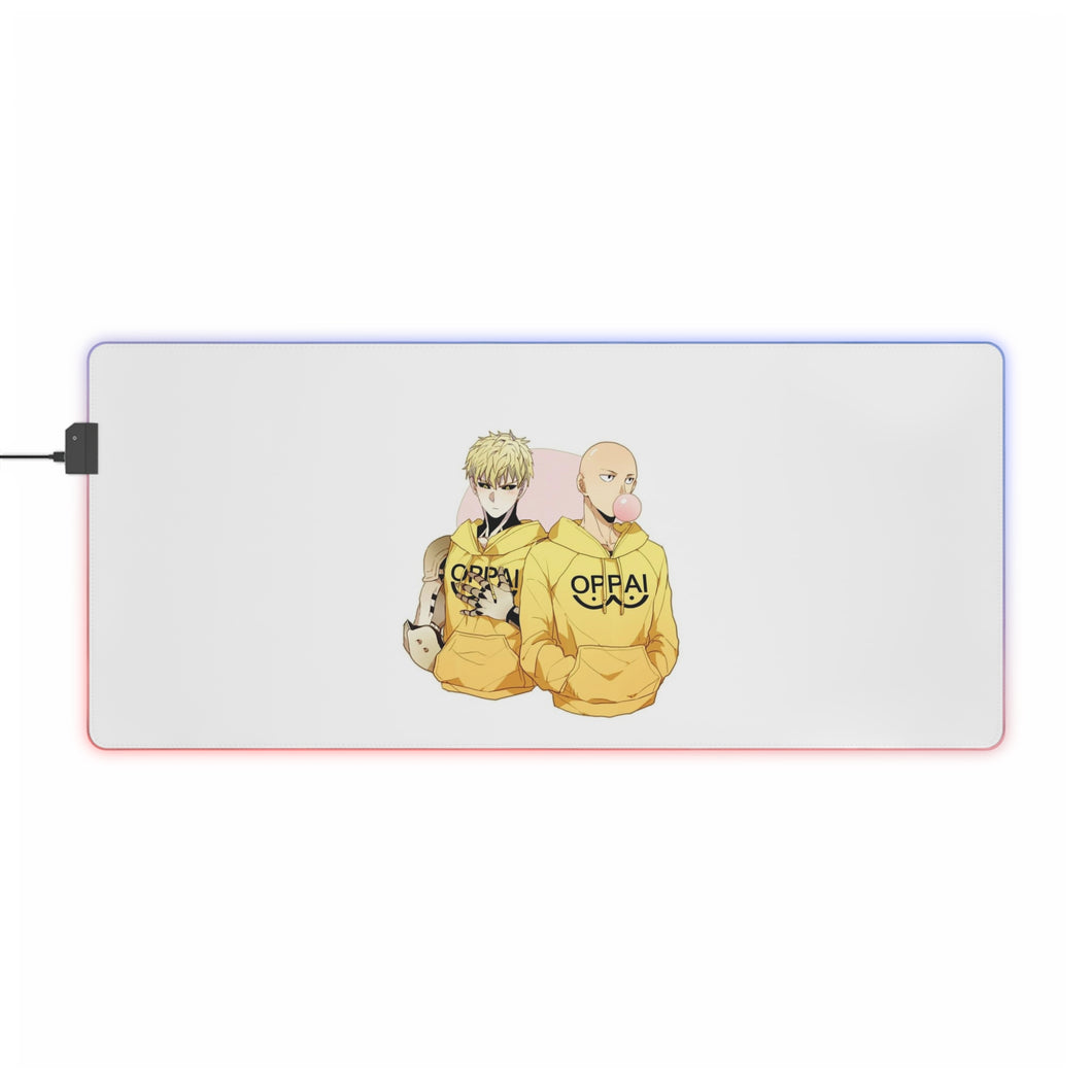 Genos and Saitama RGB LED Mouse Pad (Desk Mat)