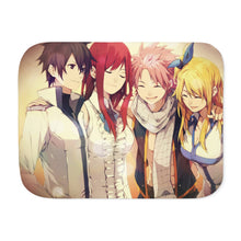 Load image into Gallery viewer, Fairy Tail Natsu Dragneel, Erza Scarlet, Gray Fullbuster, Lucy Heartfilia Sherpa Blanket
