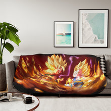 Load image into Gallery viewer, Goku and Vegeta Sherpa Blanket
