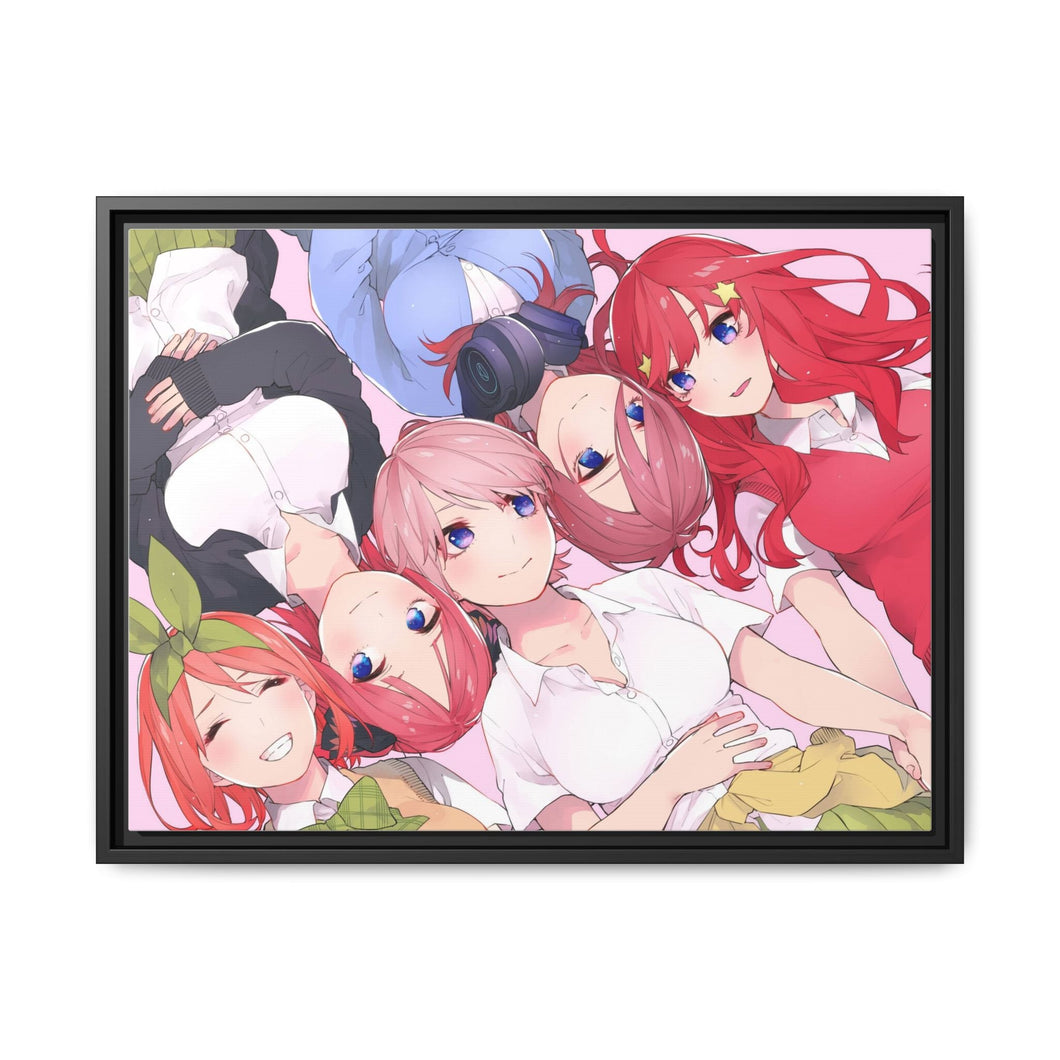 The Quintessential Quintuplets Miku Nakano, Itsuki Nakano, Nino Nakano, Yotsuba Nakano, Ichika Nakano Canvas Framed Art Print
