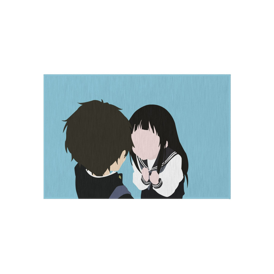 houtarou oreki y eru chitanda hyouka minimalist Rug