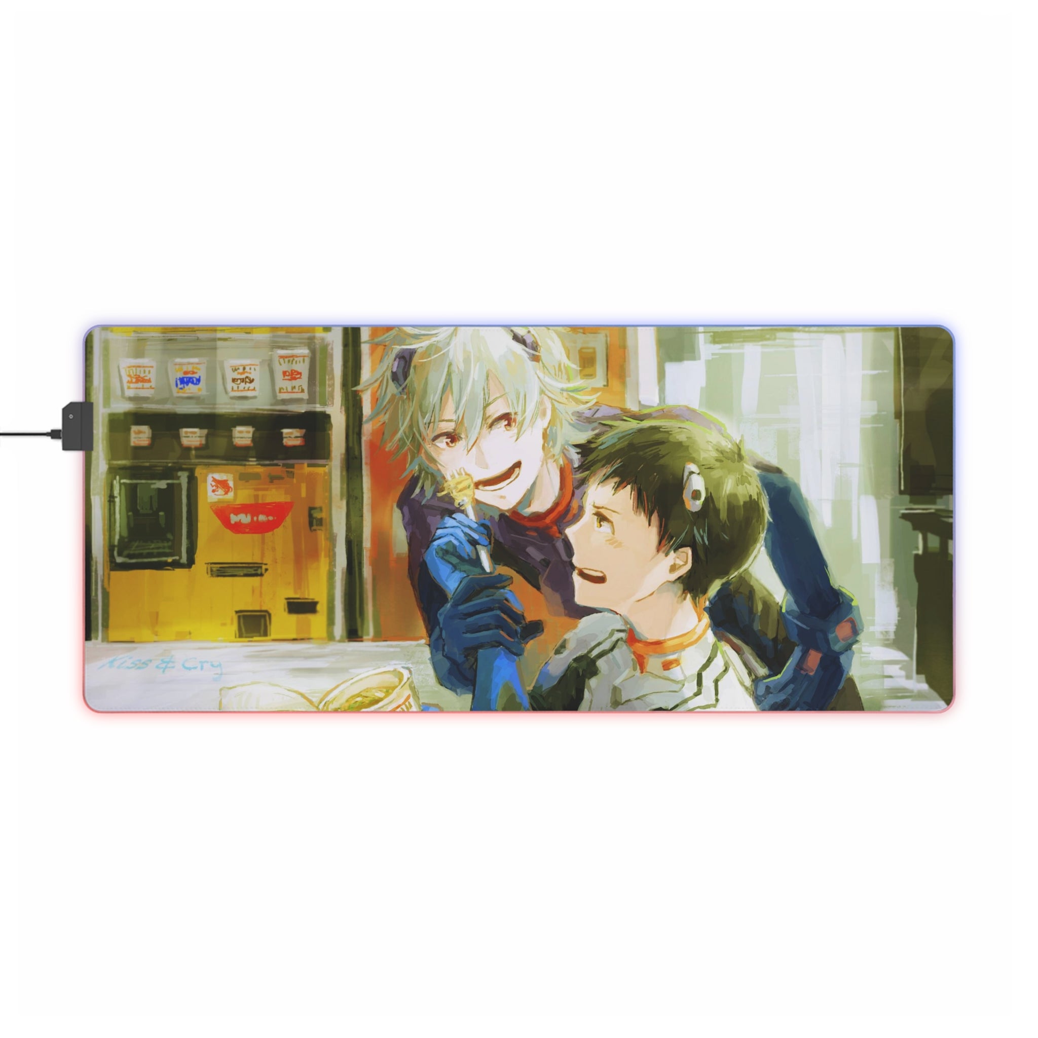 Neon Genesis Evangelion Shinji Ikari, Kaworu Nagisa RGB LED Mouse Pad