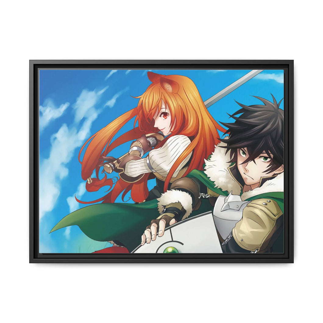 Naofumi and Raphtalia Canvas Framed Art Print
