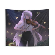 Anime girl playing the violin Indoor Wall Tapestry