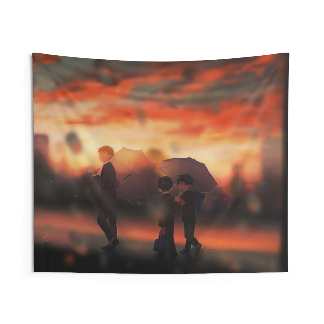 Mob Psycho 100 Arataka Reigen, Shigeo Kageyama, Ritsu Kageyama Indoor Wall Tapestry