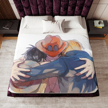 Load image into Gallery viewer, Luffy, Ace, Sabo Sherpa Blanket
