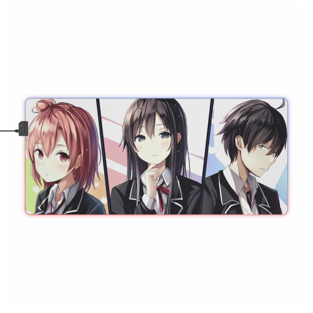 My Teen Romantic Comedy SNAFU Hachiman Hikigaya, Yukino Yukinoshita, Yui Yuigahama RGB LED Mouse Pad (Desk Mat)