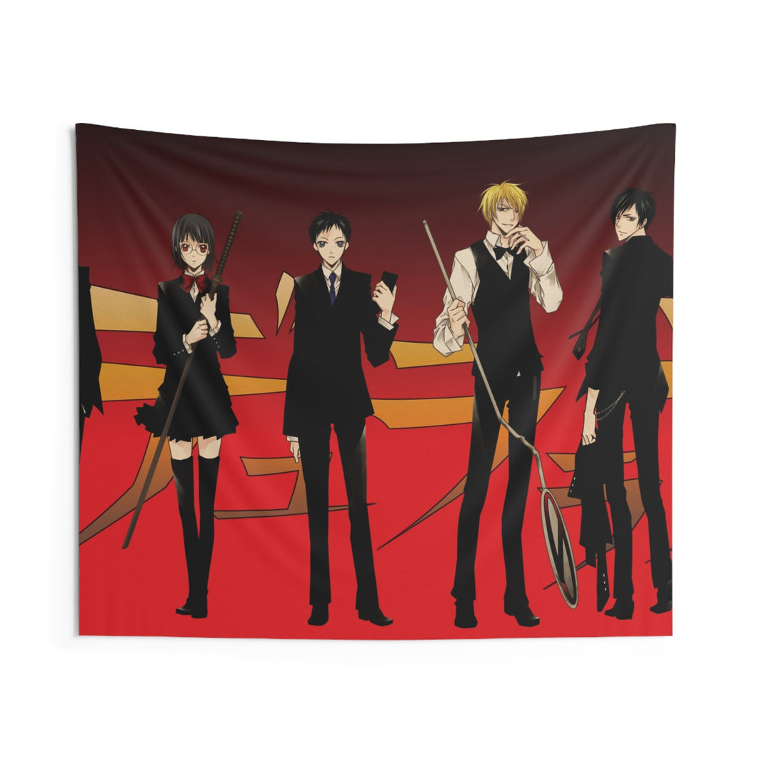 Durarara!! Izaya Orihara, Shizuo Heiwajima, Celty Sturluson, Masaomi Kida, Anri Sonohara Indoor Wall Tapestry