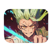 Load image into Gallery viewer, Senku Ishigami - Dr. Stone Anime Background Sherpa Blanket
