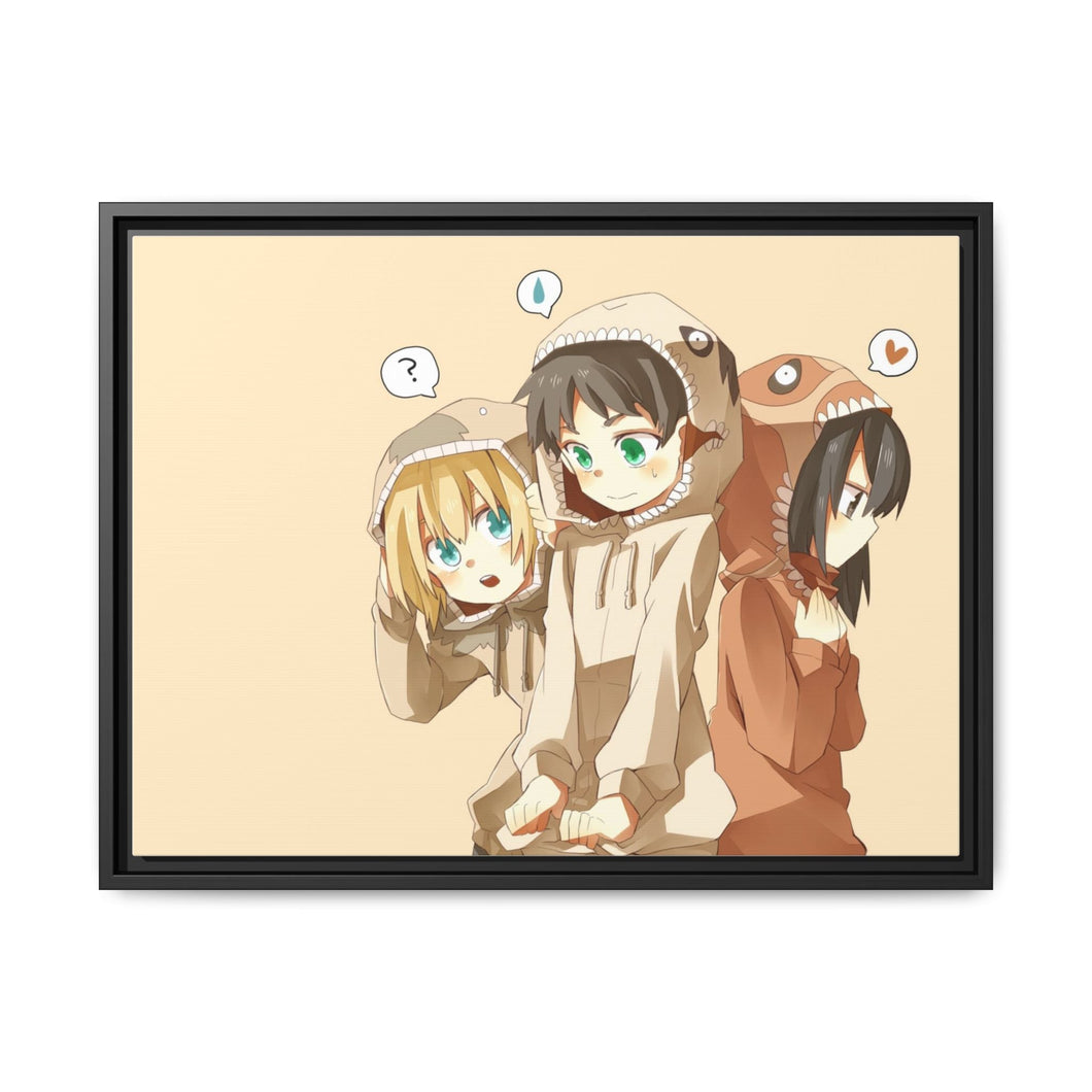 Chibi team Canvas Framed Art Print