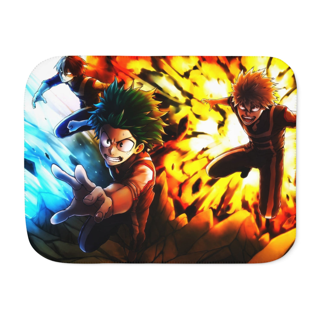 Midoriya ,Bakugou and Todoroki Sherpa Blanket