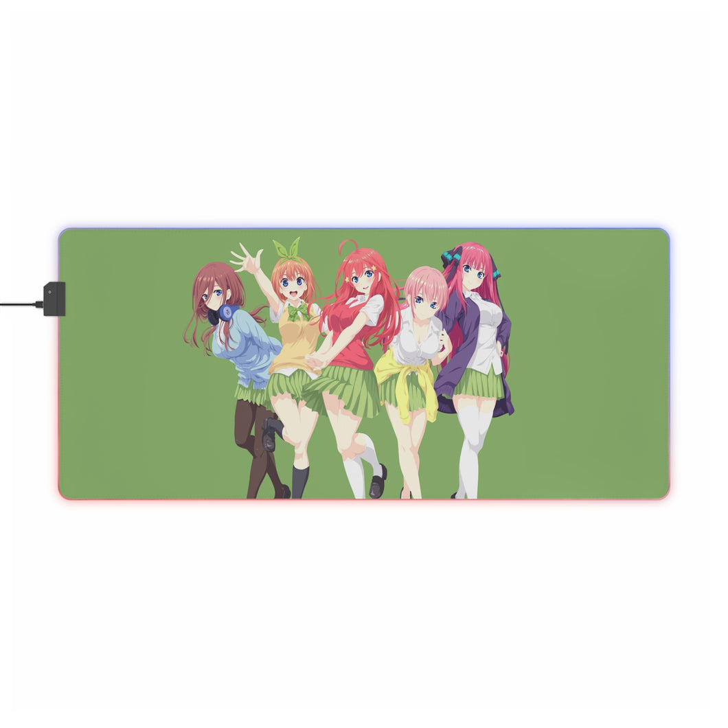The Quintessential Quintuplets Miku Nakano, Itsuki Nakano, Nino Nakano, Yotsuba Nakano, Ichika Nakano RGB LED Mouse Pad (Desk Mat)