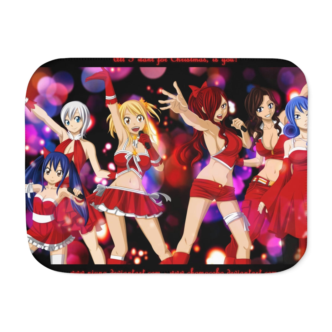 Happy Holidays from the Fairy Tail Girls Sherpa Blanket