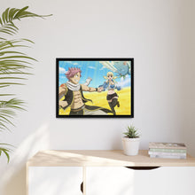 Load image into Gallery viewer, Fairy Tail Natsu Dragneel, Lucy Heartfilia, Happy Canvas Framed Art Print
