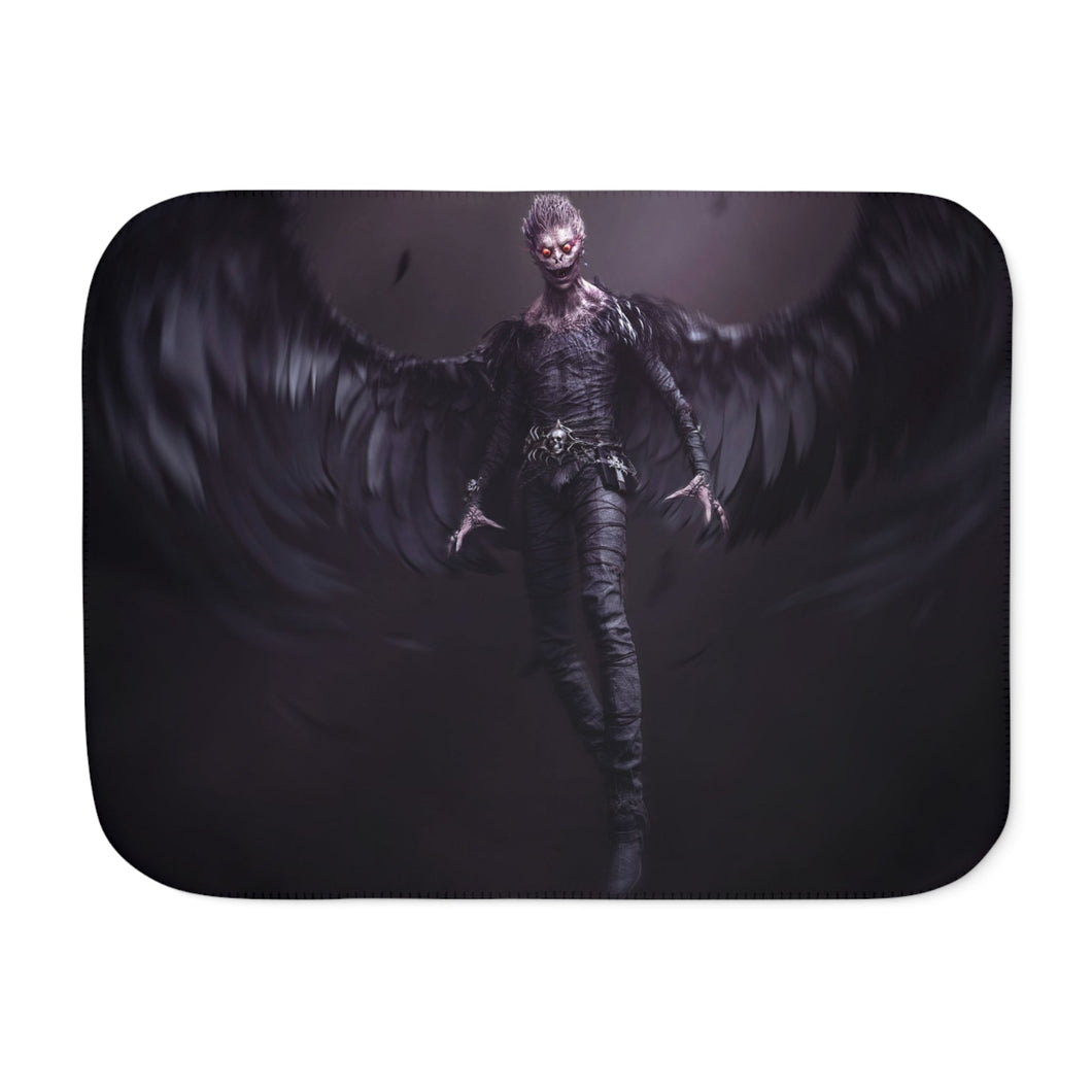 Black Angel Sherpa Blanket