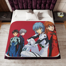 Load image into Gallery viewer, Neon Genesis Evangelion Shinji Ikari, Rei Ayanami, Kaworu Nagisa Sherpa Blanket
