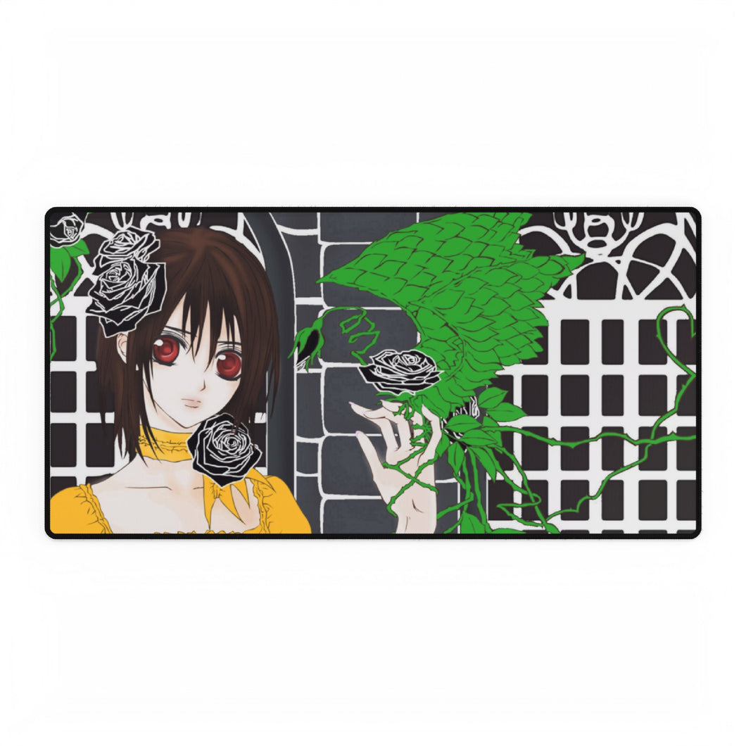 Girl with black rose Mouse Pad (Desk Mat)