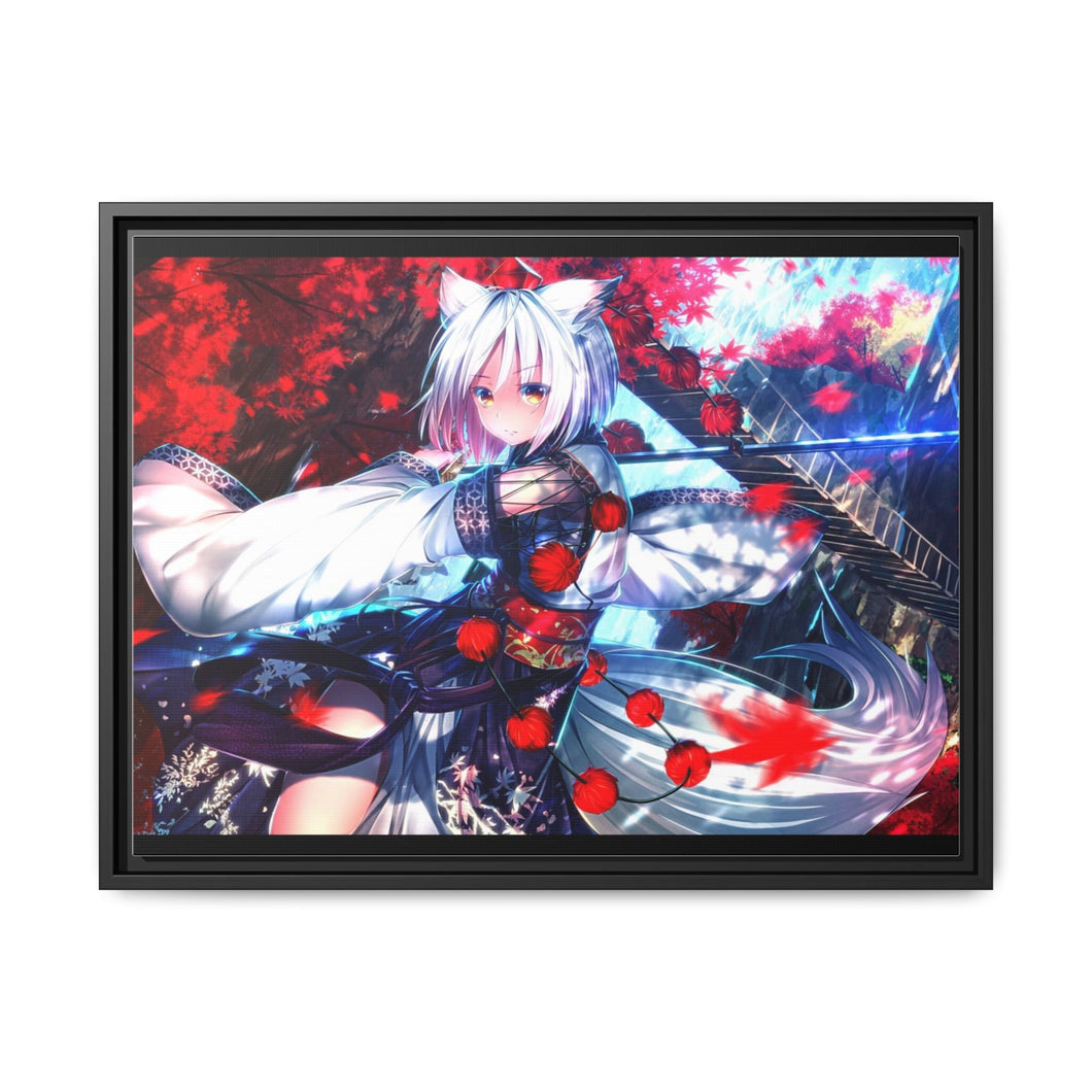 Inubashiri Momiji Canvas Framed Art Print
