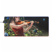 Load image into Gallery viewer, Anime girl in a red dress playing the violin RGB LED Mouse Pad (Desk Mat)

