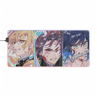 Inosuke Hashibira Zenitsu Agatsuma RGB LED Mouse Pad (Desk Mat)