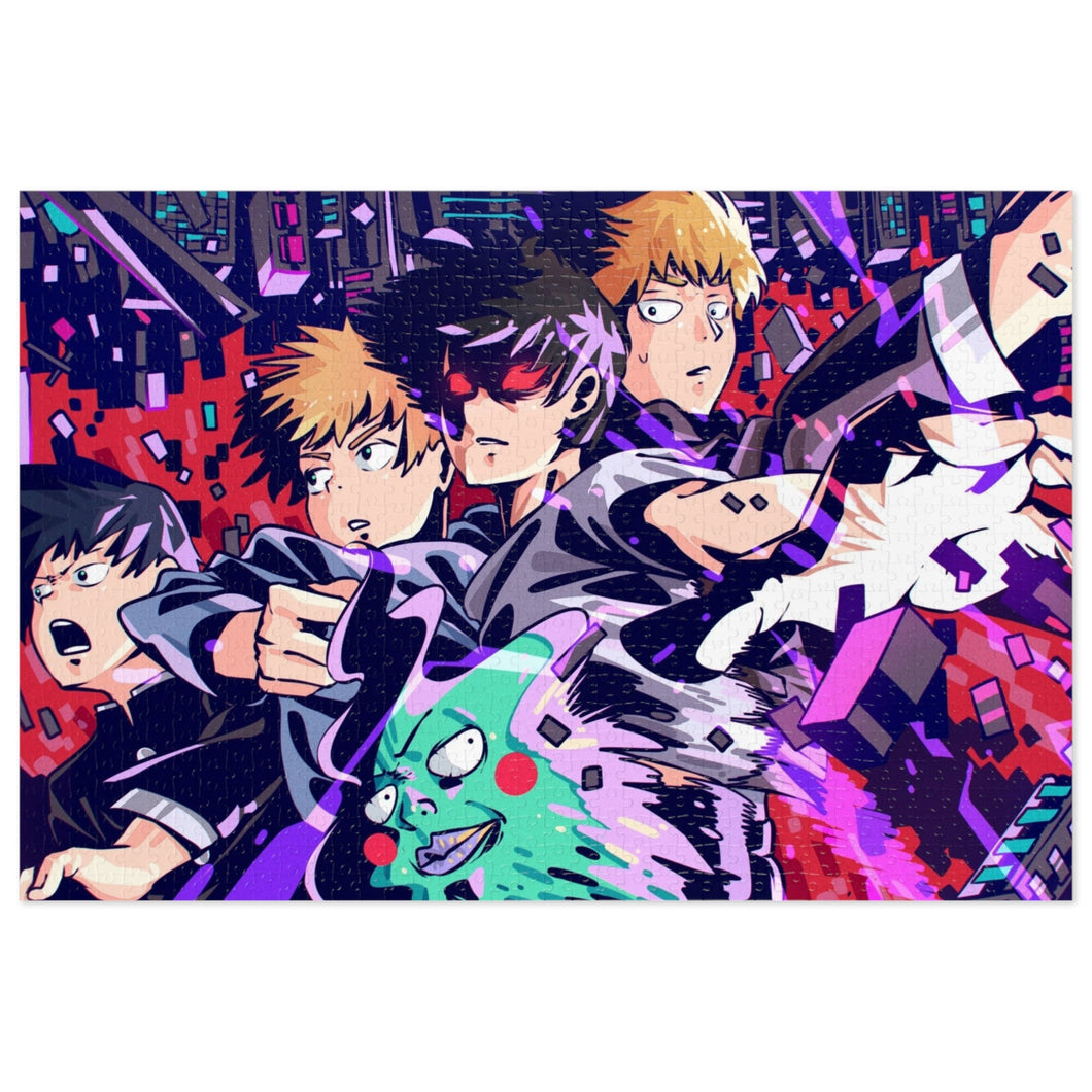 Mob Psycho 100 Arataka Reigen, Shigeo Kageyama, Ritsu Kageyama Jigsaw Puzzle