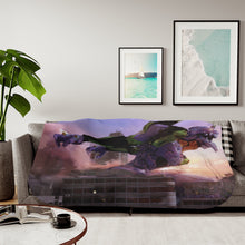 Load image into Gallery viewer, Evangelion Unit-01 in a bloody rage Sherpa Blanket
