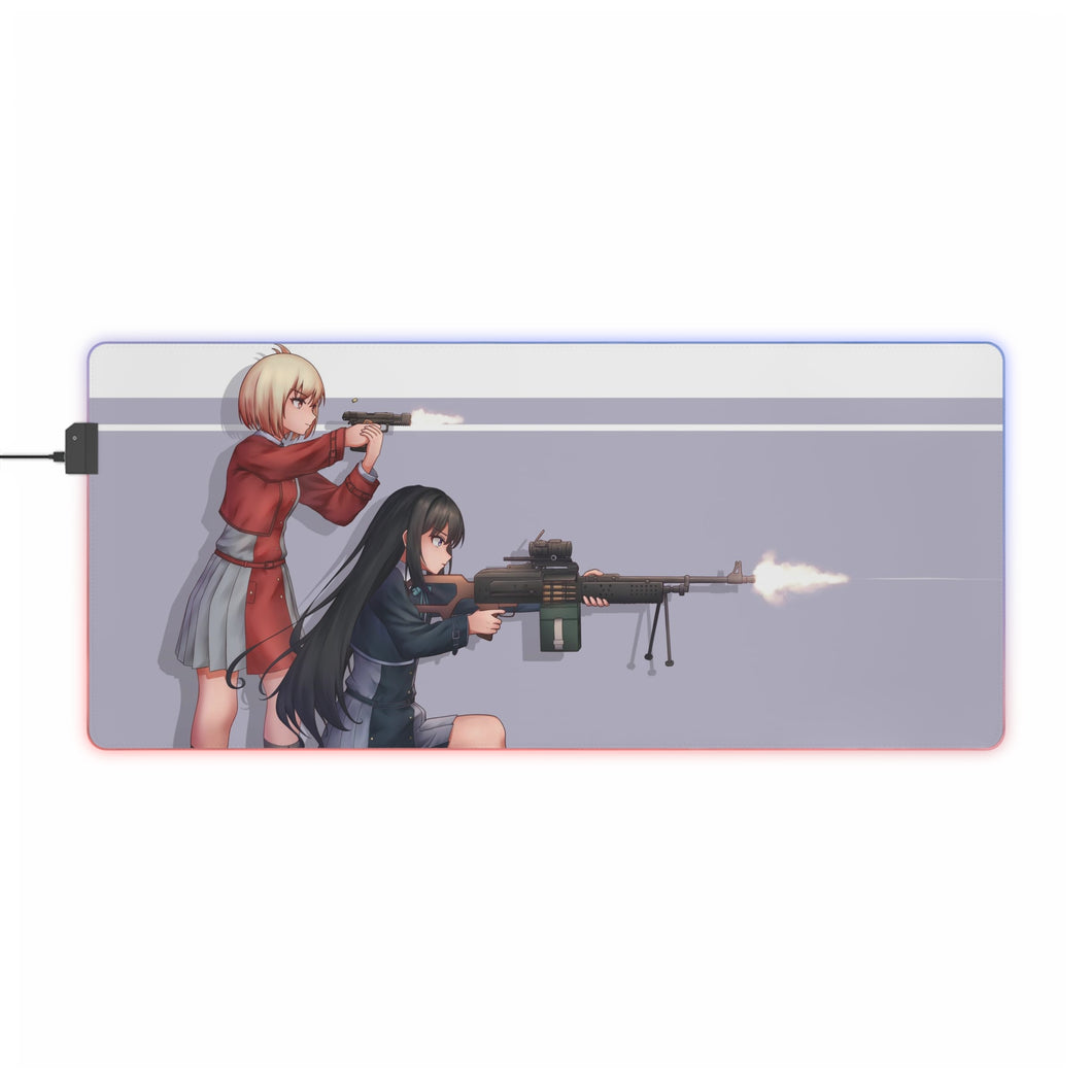 Lycoris Recoil Takina Inoue, Chisato Nishikigi RGB LED Mouse Pad (Desk Mat)