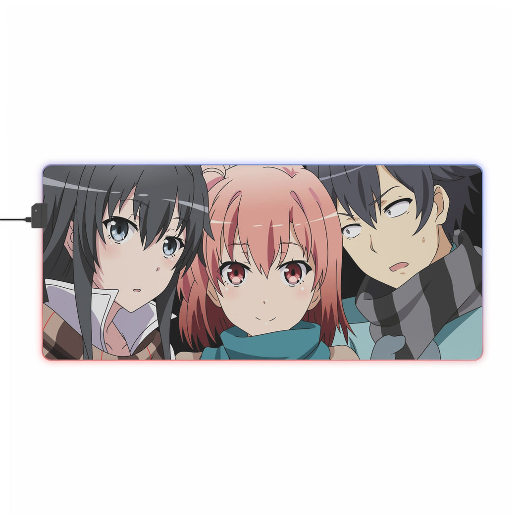 My Teen Romantic Comedy SNAFU Hachiman Hikigaya, Yukino Yukinoshita, Yui Yuigahama RGB LED Mouse Pad (Desk Mat)