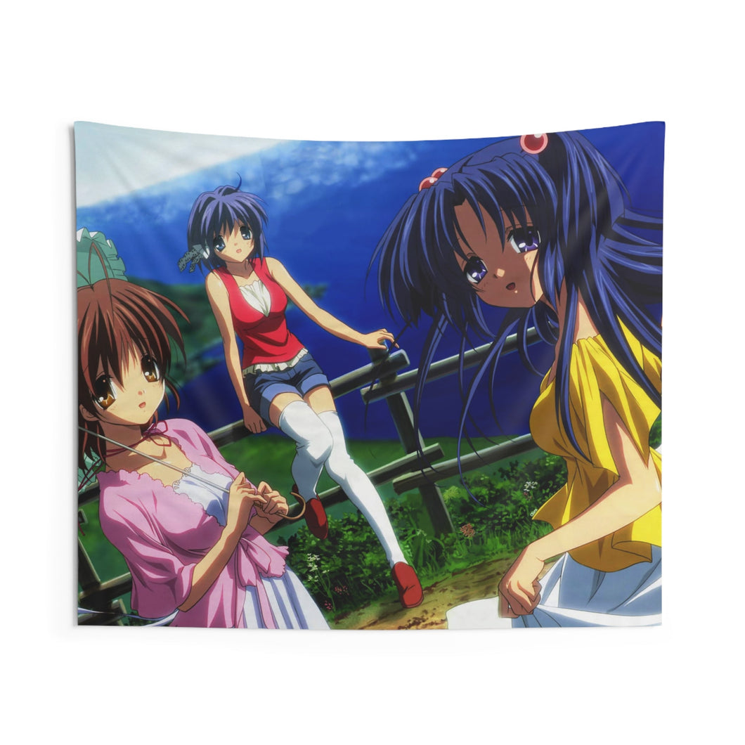 Clannad Nagisa Furukawa, Kotomi Ichinose, Ryou Fujibayashi Indoor Wall Tapestry