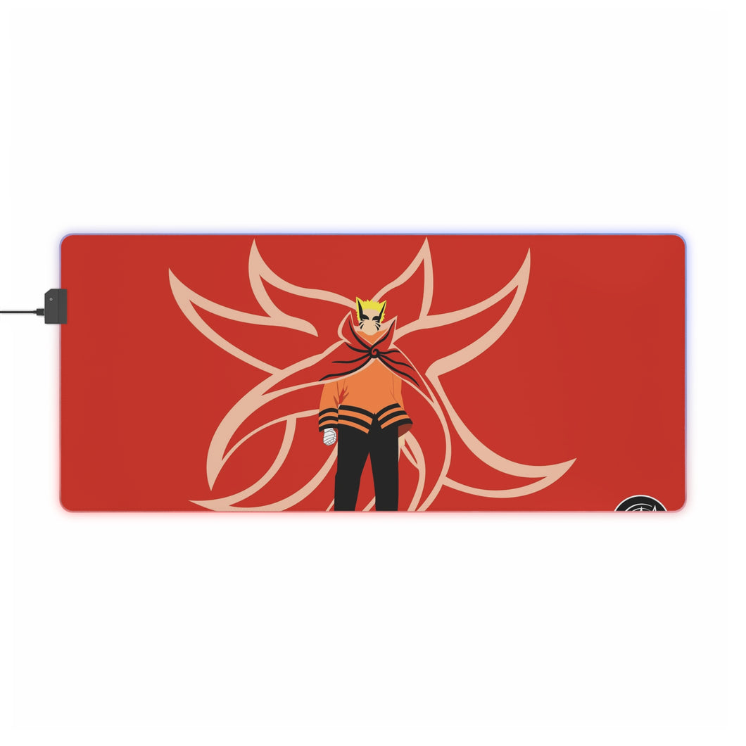 Naruto Baryon Mode In Bright Orange RGB LED Mouse Pad (Desk Mat)