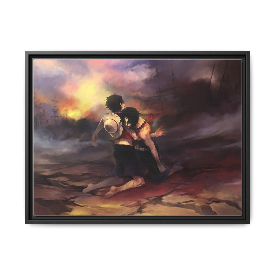 Luffy and Ace Canvas Framed Art Print