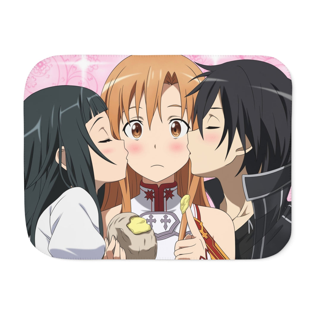 Kirito,Asuna and Yui Sherpa Blanket