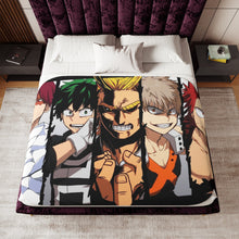 Load image into Gallery viewer, My Hero Academia Izuku Midoriya, Katsuki Bakugou, All Might Sherpa Blanket
