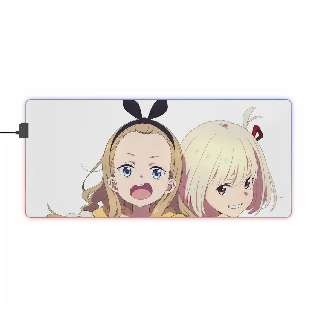 Lycoris Recoil Chisato Nishikigi, Kurumi RGB LED Mouse Pad (Desk Mat)