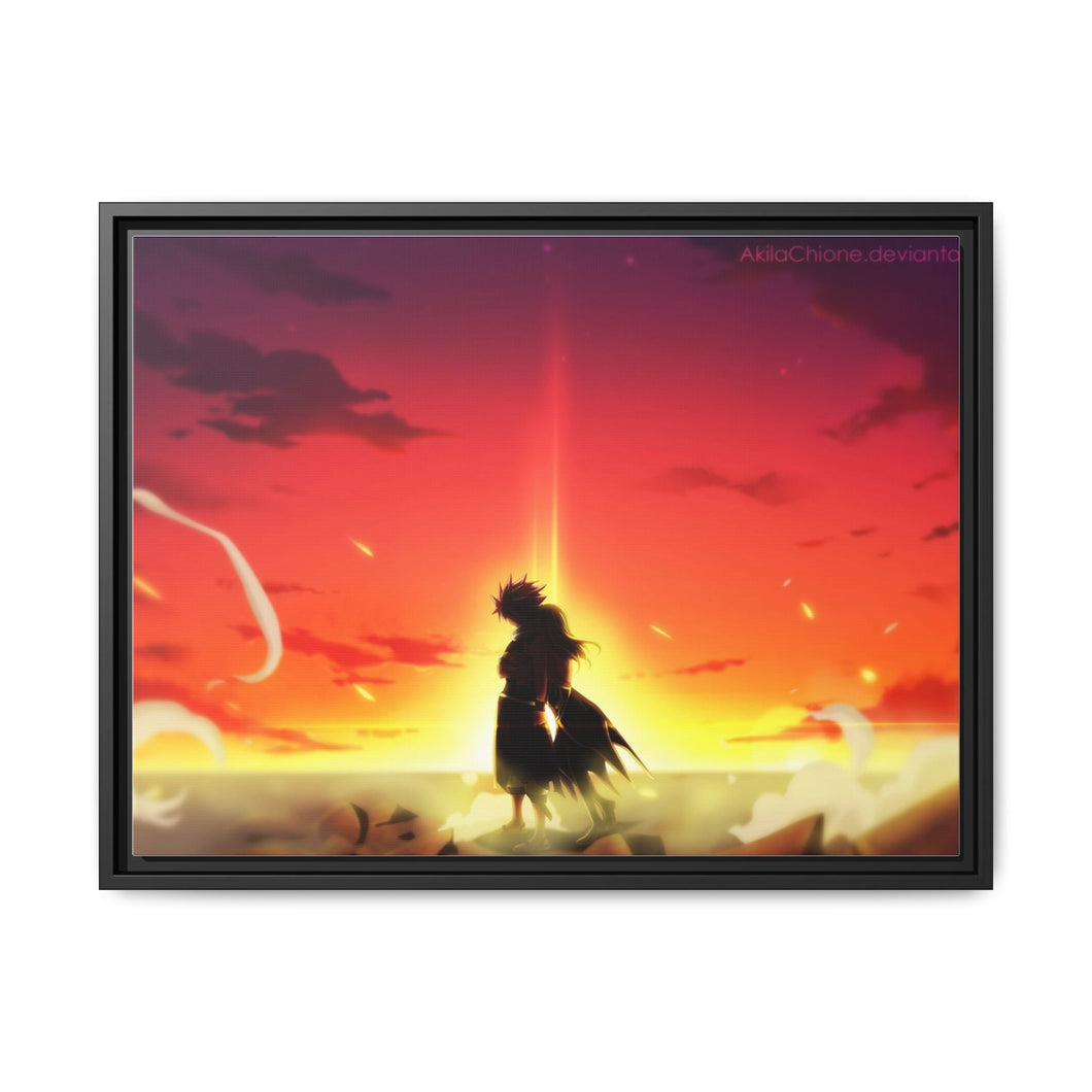 Natsu and Lucy (Fairy Tail) Canvas Framed Art Print