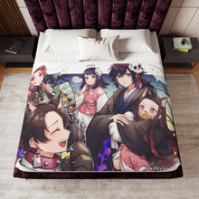 Load image into Gallery viewer, Anime Demon Slayer: Kimetsu no Yaiba Sherpa Blanket

