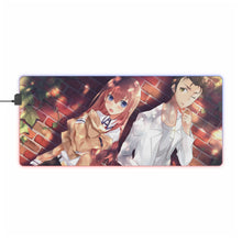 Load image into Gallery viewer, Makise Kurisu &amp; Rintarou Okabe RGB LED Mouse Pad (Desk Mat)
