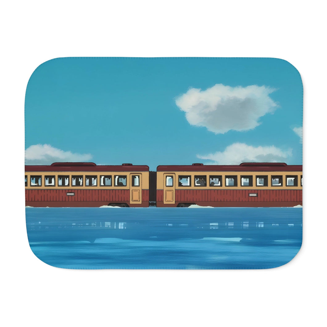 Spirited Away Train Sherpa Blanket